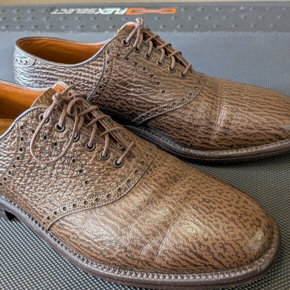 AMAZING! Vintage Genuine SHARKSKIN Men\'s Oxford - Brown - FootJoy - Size 10.5 DB main image 10